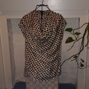 Anne Taylor Polka Dot Cowl Neck Blouse